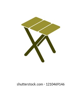 Camping stool icon. Vector illustration

