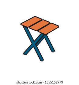 Camping stool icon. Vector illustration