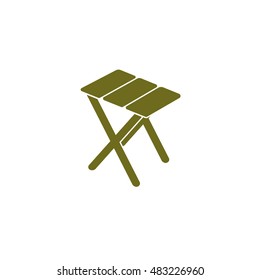 Camping stool icon. Vector illustration