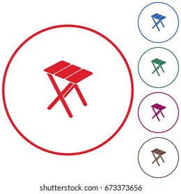 Camping stool icon. Vector illustration