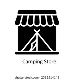 Camping Store  vector Solid Design illustration. Symbol on White background EPS 10 File 