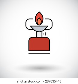 Camping stove. Flat icon on the white background for web and mobile applications. Vector illustration.