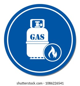 Camping stove with gas bottle icon vector. Vector illustration.

