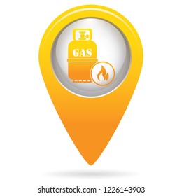 Camping stove with gas bottle icon vector. Vector illustration.

