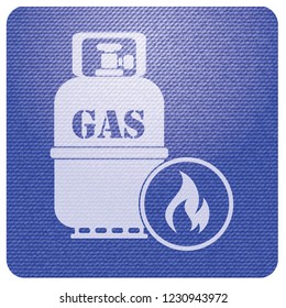 Camping stove with gas bottle icon vector. Vector illustration.

