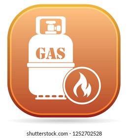 Camping stove with gas bottle icon vector. Vector illustration.

