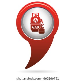 Camping stove with gas bottle icon. Vector illustration.

