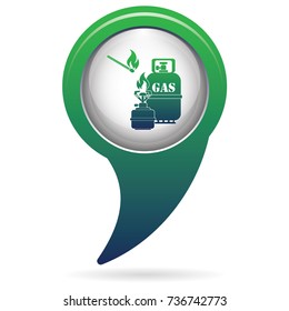 Camping stove with gas bottle icon vector. Vector illustration.

