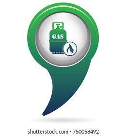 Camping stove with gas bottle icon vector. Vector illustration.

