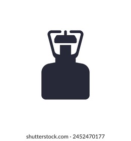 camping stove icon, gas burner pictogram on white