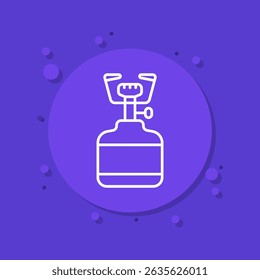camping stove icon, line vector