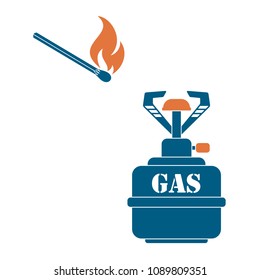 Camping stove icon. Vector illustration.

