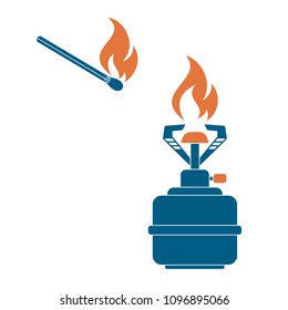 Camping stove icon vector. Vector illustration.