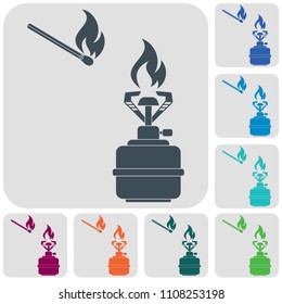 Camping stove icon vector. Vector illustration.
