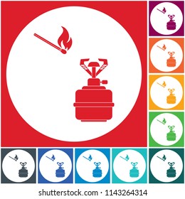 Camping stove icon vector. Vector illustration.

