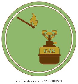 Camping stove icon. Vector illustration.