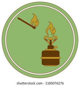 Camping stove icon vector. Vector illustration.