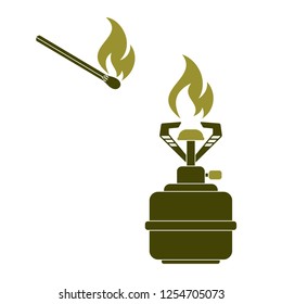 Camping stove icon vector. Vector illustration.

