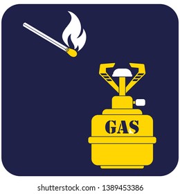 Camping stove icon. Vector illustration.
