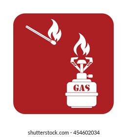 Camping stove icon vector. Vector illustration.