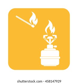 Camping stove icon vector. Vector illustration.
