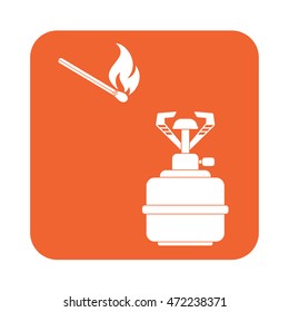 Camping stove icon vector. Vector illustration.