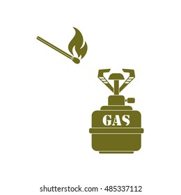 Camping stove icon vector. Vector illustration.