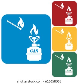 Camping stove icon vector. Vector illustration.
