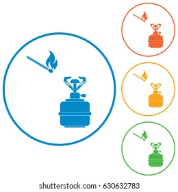 Camping stove icon vector. Vector illustration.