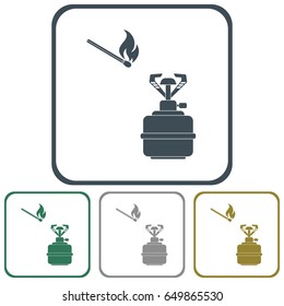 Camping stove icon vector. Vector illustration.