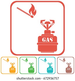 Camping stove icon. Vector illustration.