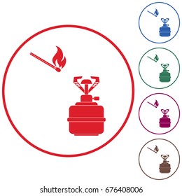 Camping stove icon vector. Vector illustration.