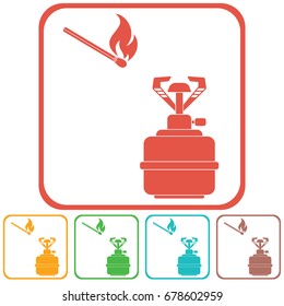 Camping stove icon vector. Vector illustration.

