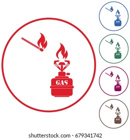 Camping stove icon vector. Vector illustration.

