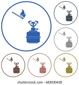 Camping stove icon vector. Vector illustration.