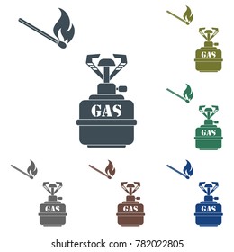 Camping stove icon. Vector illustration.

