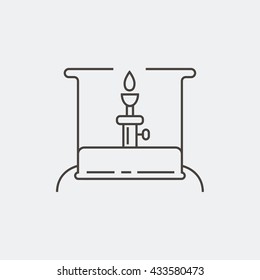 Camping stove. Portable stove. Primus stove. . Thin line icon. Vector illustration.