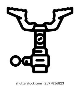 camping stove titanium ultralight line icon vector. camping stove titanium ultralight sign. isolated contour symbol black illustration