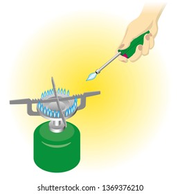 Camping stove using disposable fuel