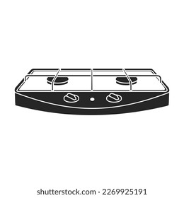 Icono negro de la estufa de camping. Viaje del horno de ilustración del vector sobre fondo blanco. Icono de ilustración negra aislada de la estufa de camping .