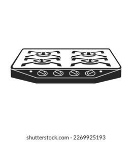 Camping stove vector black icon. Vector illustration furnace travel on white background. Isolated black illustration icon of camping stove .