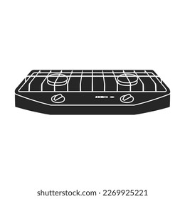 Camping stove vector black icon. Vector illustration furnace travel on white background. Isolated black illustration icon of camping stove .