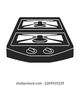 Camping stove vector black icon. Vector illustration furnace travel on white background. Isolated black illustration icon of camping stove .
