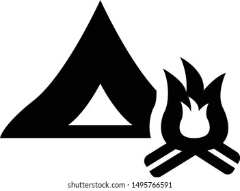 Camping summer camp fire vector 