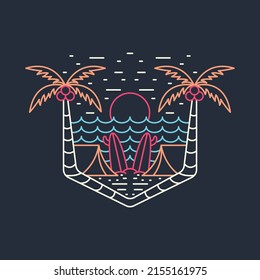 Camping in the summer graphic illustration vector art t-shirt design