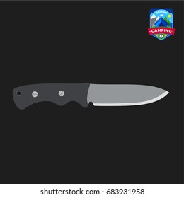 Camping summer Knife icon. Outdoor camp tourism. Isolated vector illustration in cartoon style