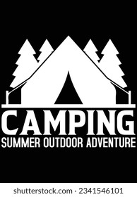 Camping summer outdoor adventure vector art design, eps file. design file for t-shirt. SVG, EPS cuttable design file