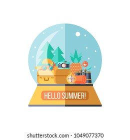 Camping. Summer outdoor recreation. Vector illustration.
