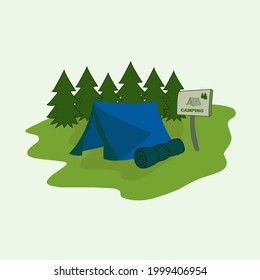 camping summer vector graphics illustration