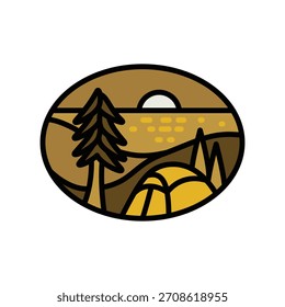 Camping für Sonnenuntergang Grafik Vektorgrafik T-Shirt-Design